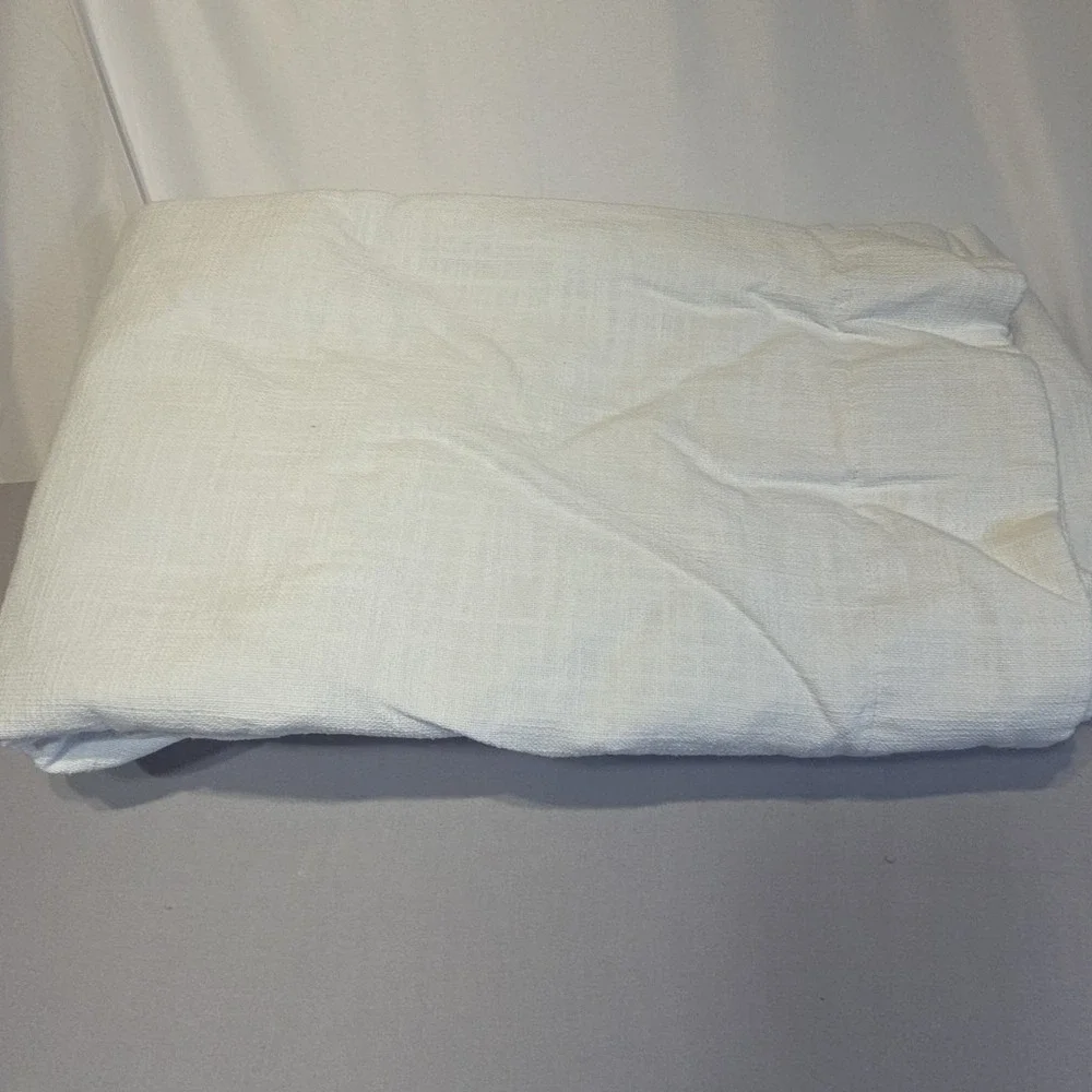 Quince Texture True Blackout Curtain 1  Panel White 48x84 Textured Cotton Lined